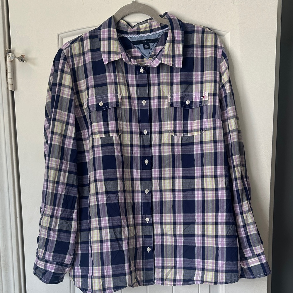 Tommy Hilfiger Women’s Plus Size Plaid Long Sleeve Shirt